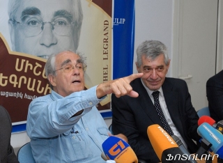 Mishel Legrand. arranger, conductor, dashnakahar, dirijor, French musical composer, kompositor, Levon Malkhasyan jazzman, Michel Legrand, pianist