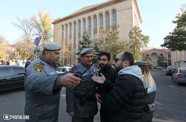 A protest action against joining CU in front of Constitutional Court