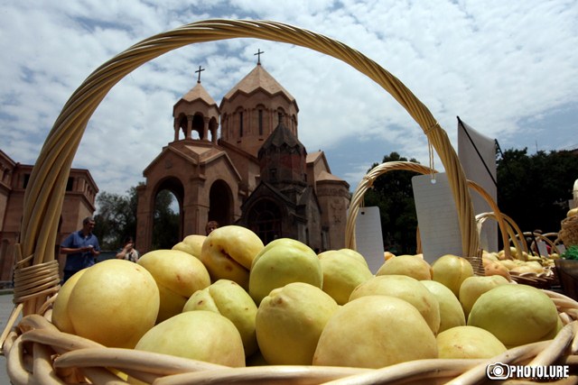 Ceremony of apricot blessing in frames of 12th 'Golden Apricot International Film Festival' at St. Anna Church