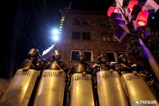 A protest sit-in against electricity price increase took place on Baghramyan Avenue in Yerevan, Armenia