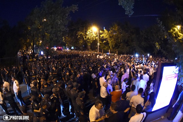A protest march against electricity price increase began from Freedom Square in Yerevan, Armenia
