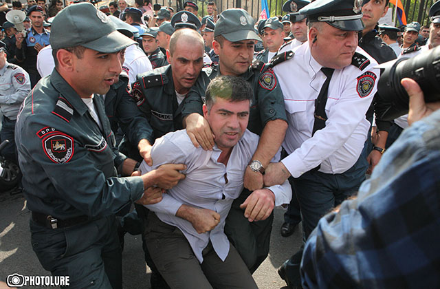 A protest action against constitutional reforms took place in front of the RA National Assembly, some people were arrested