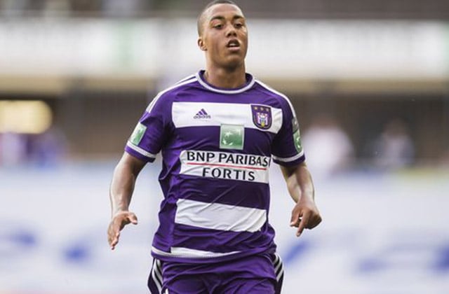 Youri Tielemans of RSC Anderlecht during the pre-season friendly match between RSC Anderlecht and SS Lazio Roma on July 19, 2015 at the Constant Vanden Stock stadium in Brussels, Belgium.(Photo by VI Images via Getty Images)