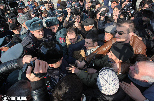 ‘New Armenia’ Public Salvation Front and ‘No’ front hold a joint protest action on Freedom Square
