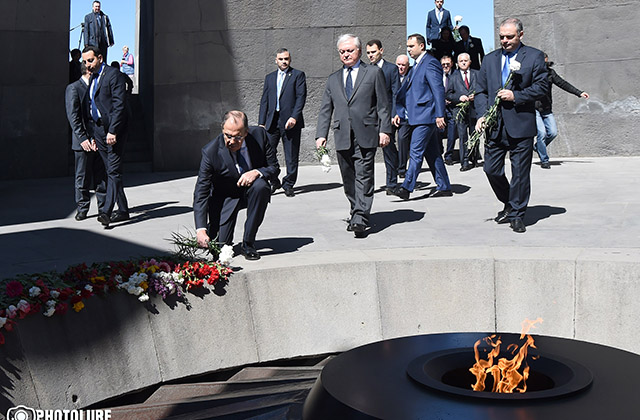 Foreign Minister of Russia Sergey Lavrov pays a visit to the Armenian Genocide memorial complex
