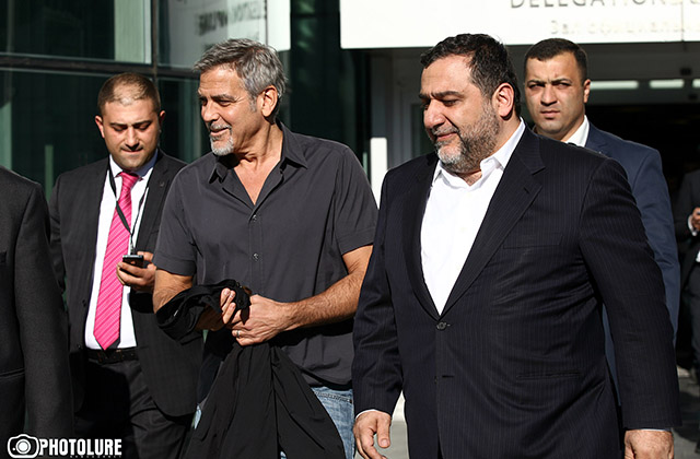 Famous actor, Aurora Prize Co-Chair George Clooney arrived in Yerevan, Armenia
