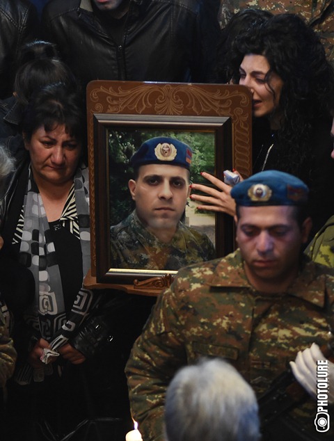 Requiem for a soldier Sasun Mkrtchyan who was killed during the clashes between the Nagorno-Karabakh and Azerbaijan took place at the St. Hovhannes Church in Yerevan, Armenia 04.04.2016