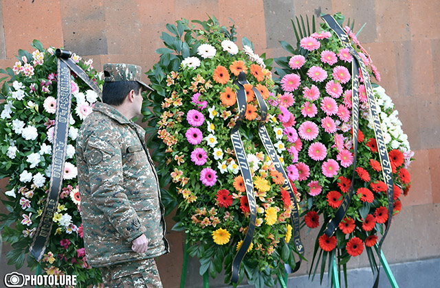 Requiem for a soldier Sasun Mkrtchyan who was killed during the clashes between the Nagorno-Karabakh and Azerbaijan took place at the St. Hovhannes Church in Yerevan, Armenia 04.04.2016