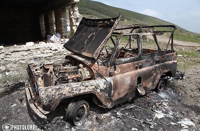 06.05.2016. This is the second day of the ceasefire between Azerbaijan and Nagono-Karabakh and here are photos of Talish village, Martakert region, destroyed by the Azerbaijani army. Here is Talish after liberation