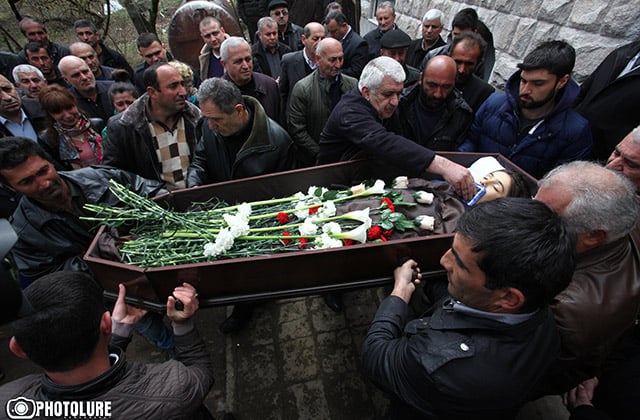 04.04.2016. Last farewell ceremony was served to the 12-year-old child Vagharshak Grigoryan from Her-Her village of Martuni Region who was one the first victims during clashes that erupted on 02 April 2016 as part of a territorial conflict between Armenia and Azerbaijan in Nagorno-Karabakh Republic. Her-Her village, Martuni region Nagorno-Karabakh