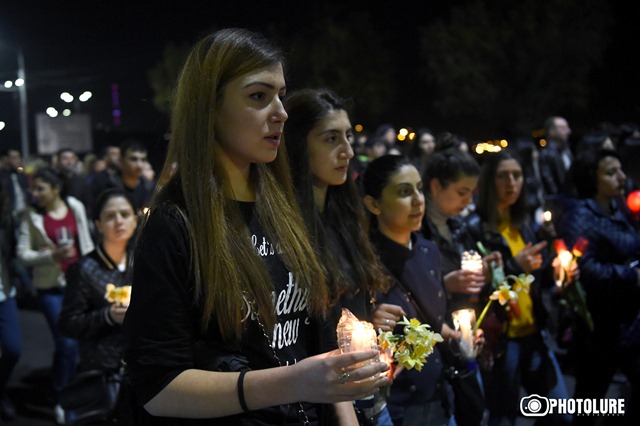 A march of silence in memory of killed soldiers on the border of recent days began from Shahumyan Square