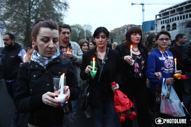 A march of silence in memory of killed soldiers on the border of recent days began from Shahumyan Square