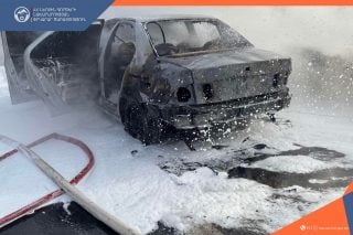 Երևան-Երասխ ճանապարհին մեքենա է այրվել