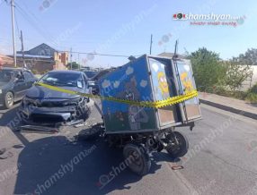 Բաղրամյան համայնքում բшխվել են «Toyota Corolla»-ն և անչափահասի վարած եռանիվ մոտոցիկլը․ մոտոցիկլավարը տեղափոխվել է հիվանդանոց