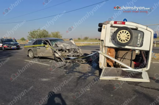 Երևան-Արմավիր ճանապարհին բախվել են «Mercedes»-ն ու մարդատար «Գազել»-ը․ կա 11 տուժած