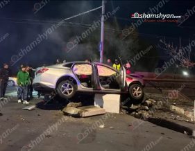 Երևանում «Chevrolet»-ը բախվել է բետոնե պաշտպանիչ արգելապատնեշին. վարորդը տեղափոխվել է հիվանդանոց
