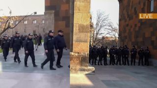 Ոստիկանները դիրքավորվում են Մայր Աթոռում