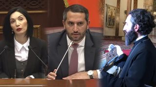 Արշալույսից Թագուհի Ղազարյանը Ռուբեն Ռուբինյանին բացատրում է Հայր Ասողիկի խոսքերը