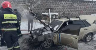 Գյումրիում hրդեհ է բռնկվել «Լադա» մակնիշի ավտոմեքենայում