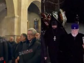 Վեհափառն ու Սերժ Սարգսյանը միասին ներկա են Սպարապետի հոր հոգեհանգստի արարողությանը. 24news.am