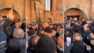 Սուրբ Ծննդյան օրը Թալինի համայնքապետը դեբոշ է սարքել եկեղեցու դռների մոտ