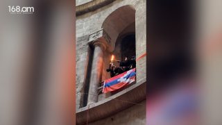 Արցախի դրոշը` Երուսաղեմի տաճարում