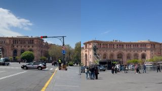 Խորոված-փարթիից 10 րոպե առաջ Հանրապետության հրապարակը դատարկ է, ճանապարհները՝ փակ