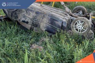 Երևան-Երասխ ճանապարհին «Opel»-ը դուրս է եկել ճանապարհի երթևեկելի գոտուց և գլխիվայր հայտնվել հարակից դաշտամիջյան հատվածում․ կա տուժած