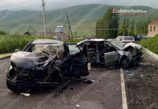 Գեղարքունիքի մարզում` Գեղամավան գյուղի մուտքի մոտ, բшխվել են «Audi»-ն և «Lada»-ն․ 9 վիրավnրից 2-ն անչափահաս են