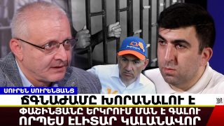 Իշխանության ճգնաժամը խորանալու է… Փաշինյանը երկրում ման է գալու՝ որպես էլիտար կալանավոր. Սուրենյանց