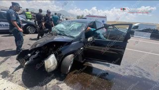 Կոտայքի մարզում 30-ամյա վարորդը «Nissan Tiida»-ով բախվել է կամրջի երկաթբետոնե արգելապատնեշներին․ կան վիրավnրներ